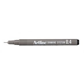 Tegnepen Artline Drawingpen 0,4 mm sort - 12 stk