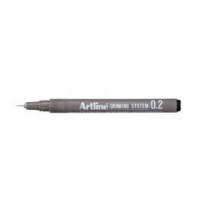 Tegnepen Artline Drawingpen 0,2 mm sort - 12 stk