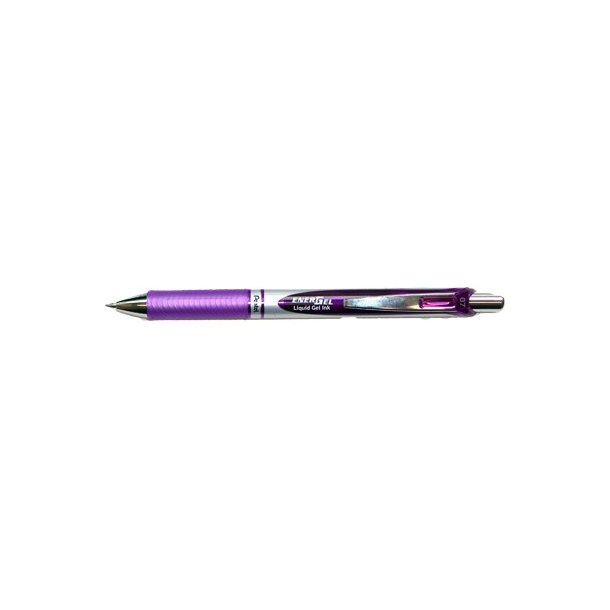 Gelpen Pentel energel violet, BL77 m/trykknap - 12 stk