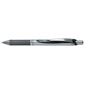 Gelpen Pentel energel sort, BL77 m/trykknap - 12 stk