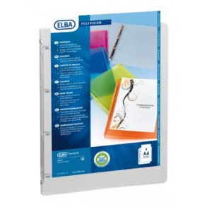 Ringbind Elba A4 30 mm ryg, Transperant klar - 12 stk