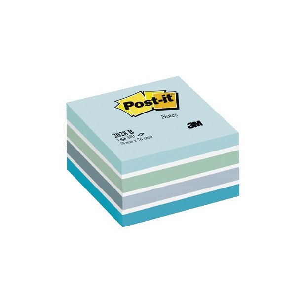 Post-it kubusblok 76x76mm, Bl pastelfarver - 1 pakke