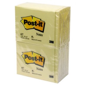 Post-it blok nr. 657, 76x102mm - 12 stk
