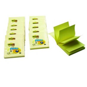Post-it Z-fold 3M, gul 76mmx76mm - 12 stk