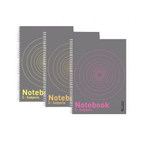 Kollegiebog A4 m/3 faner lin.+kvad. 120 ark 6 stk