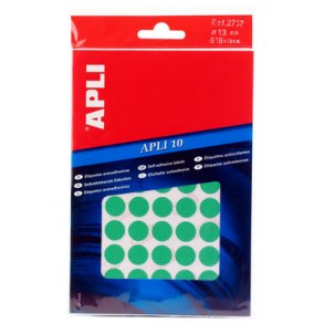 Etiketter grn  13mm - 616 stk.