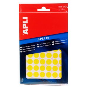 Etiketter gul  13mm - 616 stk.