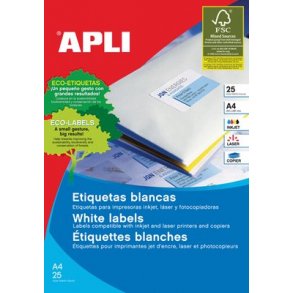 Etiket 25,4x10mm. Aftagelig lim - 1 pakke