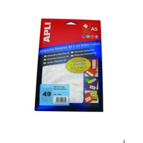 Etiket 19x27mm hvid - 1 pakke