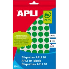 Etiketter grn  10mm - 1 pakke