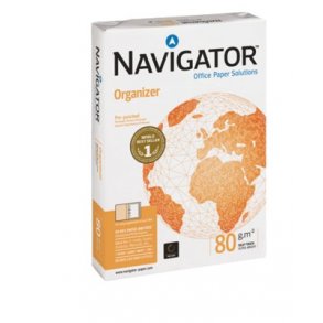 Kopipapir hvid 80g A4 (500) Navigator Organizer m/4 huller