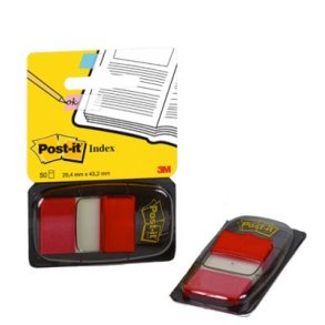 Post-it indexfaner 680RD2 rd, 25x43 cm - 1 pakke