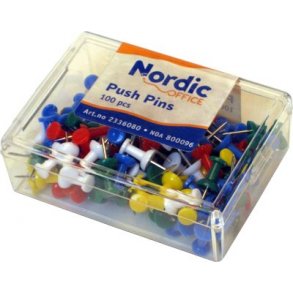 Kortnle ass. 100 stk., Push pins - 100 stk