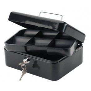 Pengekasse 200x160x90mm sort - 1 stk