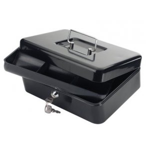 Pengekasse 250x180x90mm sort - 1 stk