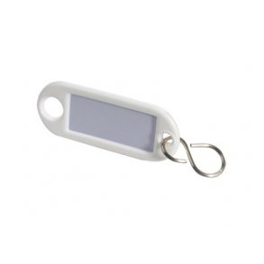 Ngleskilt plast hvid - 100 stk