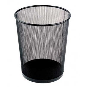 Papirkurv i flettet metal sort ca.19,4ltr. 1 stk