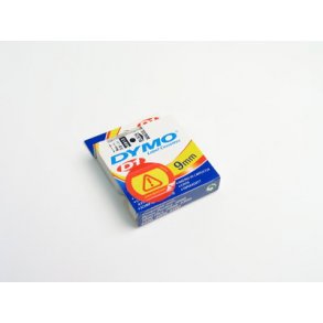 Dymo tape sort/hvid, 9mm - 1 stk