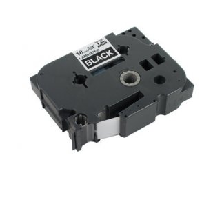 Brother Tape TZE 18mm, Hvid tekst p sort tape - 1 stk