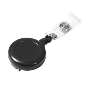 Kortholder yoyo sort, med klemme og karabinhage - 10 stk