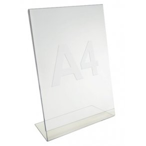 Brochureholder menu, Akryl A4 L-fod - 1 stk