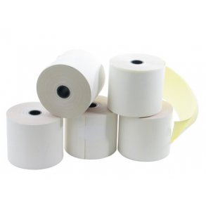 Kasserulle m/kopi 57x70x12mm, 25m gul - 1 stk