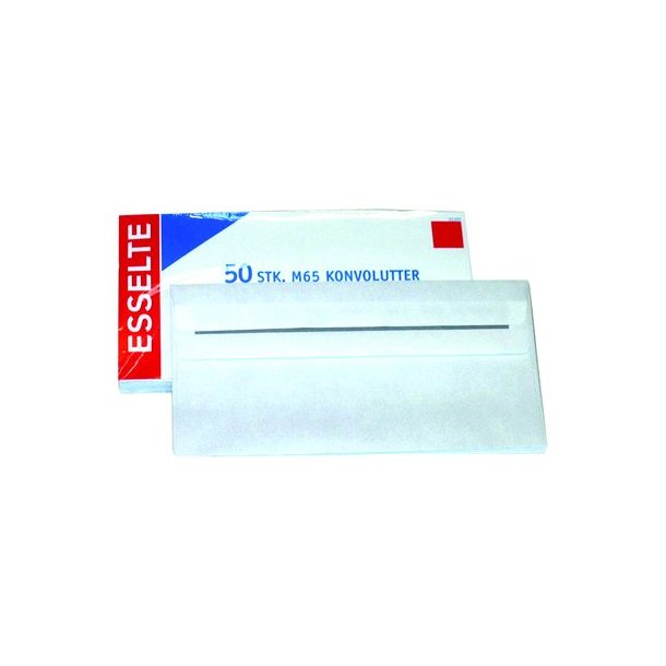 Kuverter M65 lukl. 110x220mm - pk.50 stk