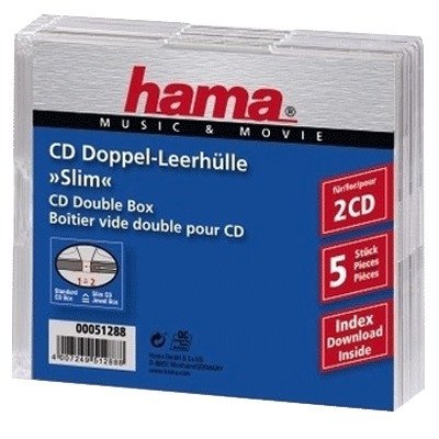 HAMA 10 Boîtiers CD SLIM doubles