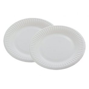 Tallerkner 15 cm pap, Hvid coated - 250 stk