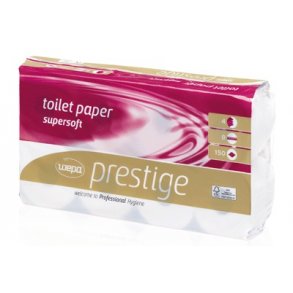 Toiletpapir 4-lags hvid 20m, Prestige sk med - 72 rll