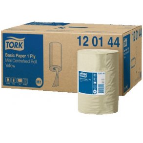 Aftrringspapir Tork Mini M1, Gul, 1-lags, 115m (11) - 6 ruller