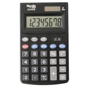 Lommeregner Noa 8 cif.CH-878, Ml: 125x77x14mm.