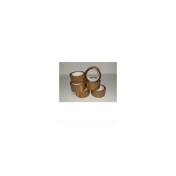 Pakketape, brun PP acrylic, Low noice - 6 rll