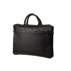 Leather briefcase for PC &amp; MacBooks up to 16'' - Hunter dark