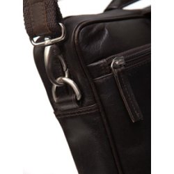 Leather briefcase for PC &amp; MacBooks up to 16'' - Hunter dark
