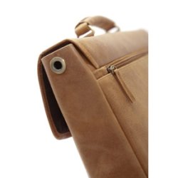 Leather briefcase for PC &amp; MacBooks up to 14'' - Golden tan