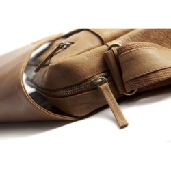 Leather messenger bag for PC &amp; MacBooks up to 16'' Golden ta