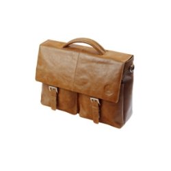 Leather briefcase with pockets for PC &amp; MacBooks up to 16''