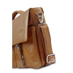 Leather briefcase with pockets for PC &amp; MacBooks up to 16''
