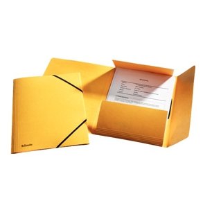 Esselte 3-flap folder w/elastic A4 Yellow - FSC 25 stk