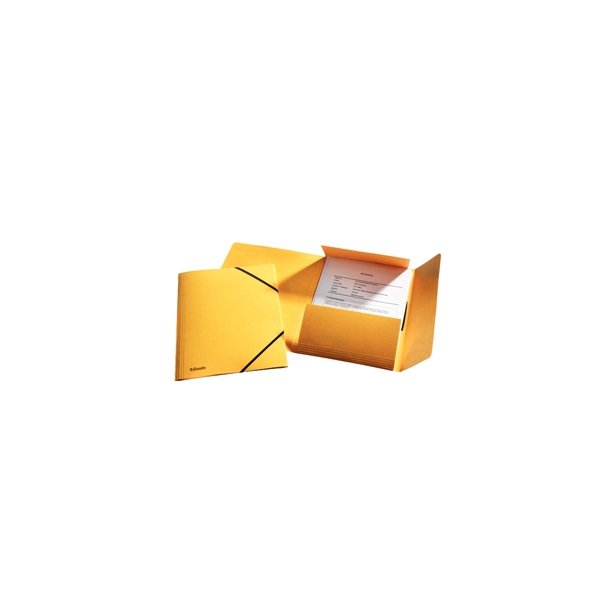 Esselte 3-flap folder w/elastic A4 Yellow - FSC 25 stk