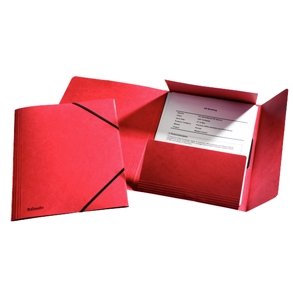 3-klap elastikmapper - Esselte A4 Rd FSC - 25 stk