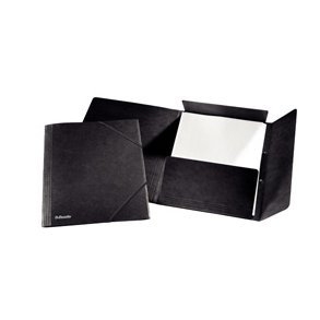 Esselte 3-flap folder w/elastic A4 Black - FSC 25 stk