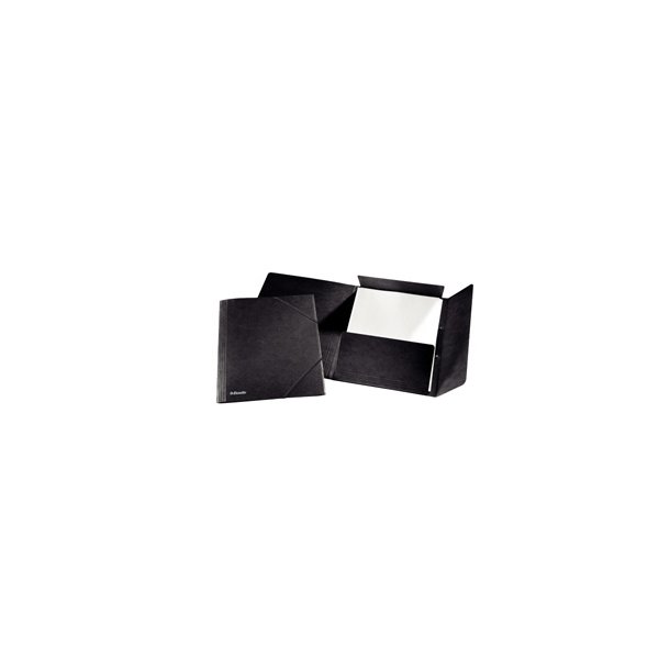Esselte 3-flap folder w/elastic A4 Black - FSC 25 stk