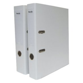 Brevordner A4 hvid, 50mm m/metalskinne - 10 stk