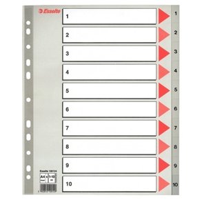 Esselte indices PP A4 Maxi 1-10 gr -10 stk