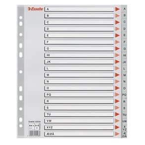 Esselte indices PP A4 Maxi A- Grey 10 stk