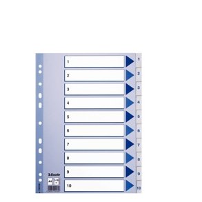 Esselte indices PP A4 1-10 White 10 stk