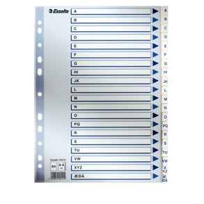 Esselte indices PP A4 A- White 10 stk