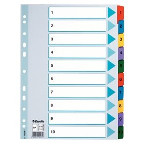 Esselte Mylar indices A4 1-10 Multicolour 10 stk